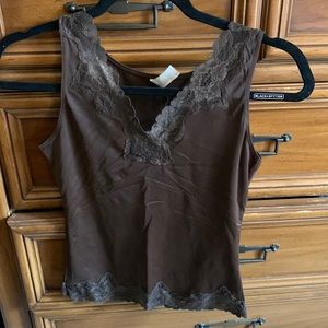 Brown lace cami